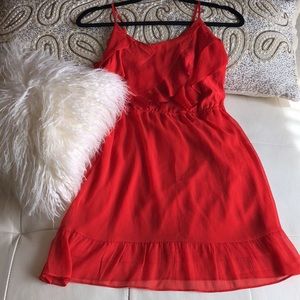 Sexy orange Fall chiffon dress American Eagle